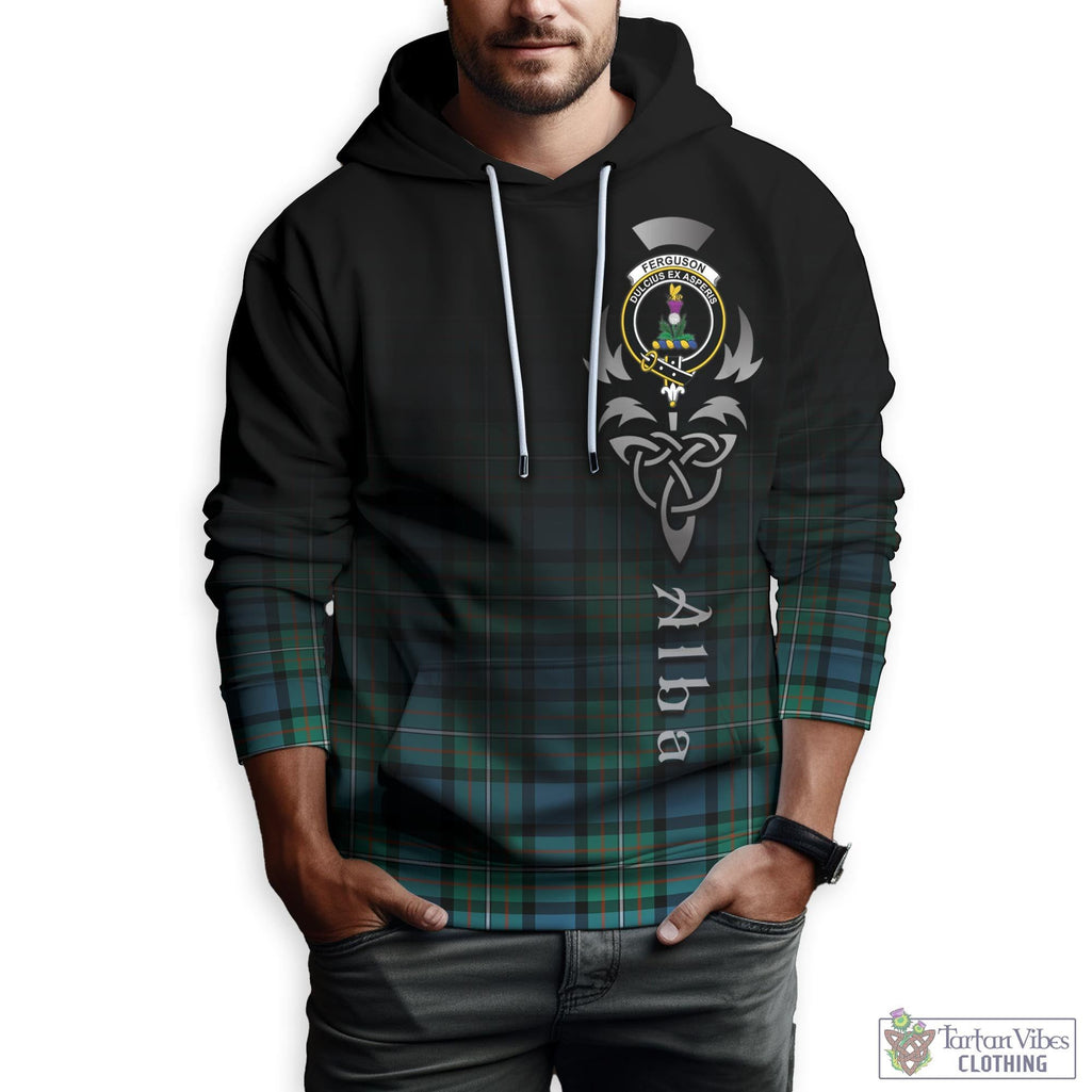 Tartan Vibes Clothing Ferguson Ancient Tartan Hoodie Featuring Alba Gu Brath Family Crest Celtic Inspired