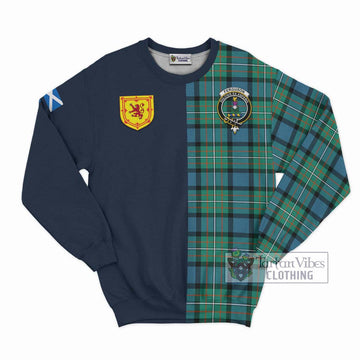 Ferguson (Fergusson) Tartan Sweatshirt Alba with Scottish Lion Royal Arm Half Style