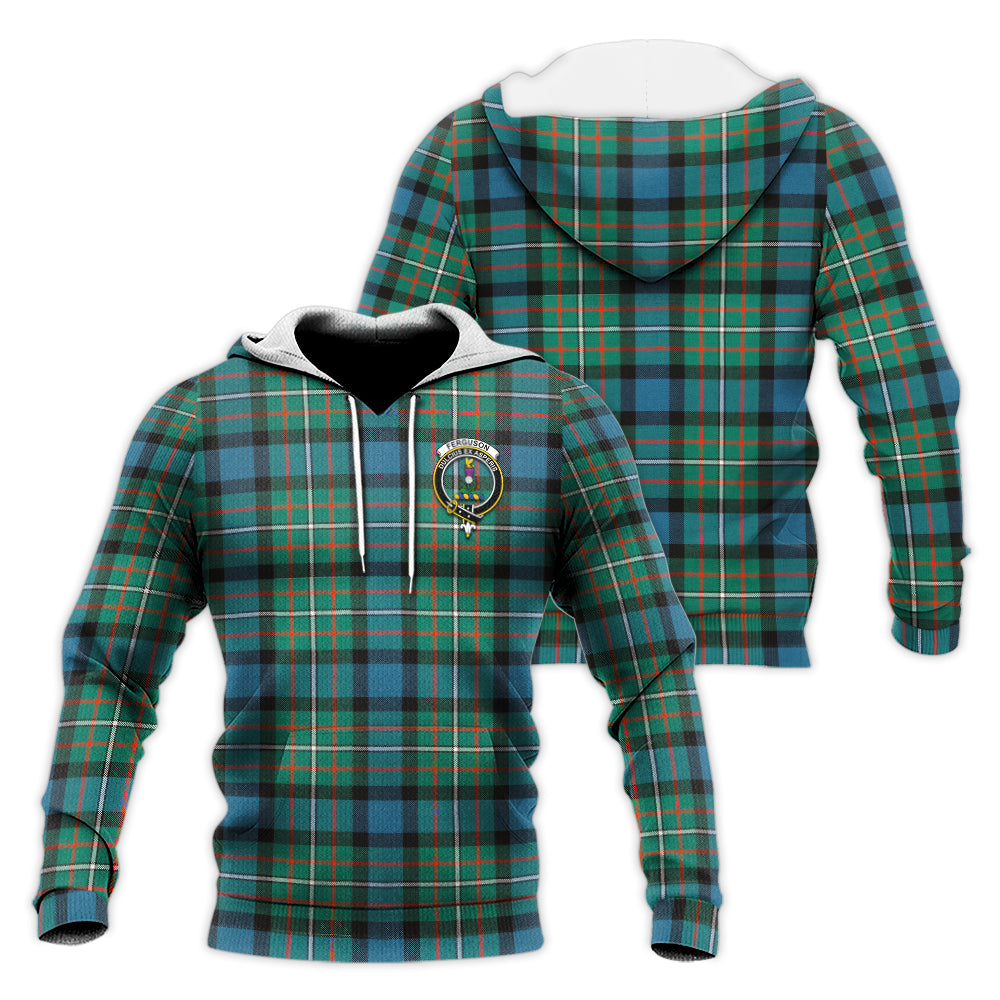 ferguson-ancient-tartan-knitted-hoodie-with-family-crest