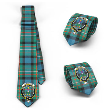 Ferguson (Fergusson) Tartan Classic Necktie with Family Crest