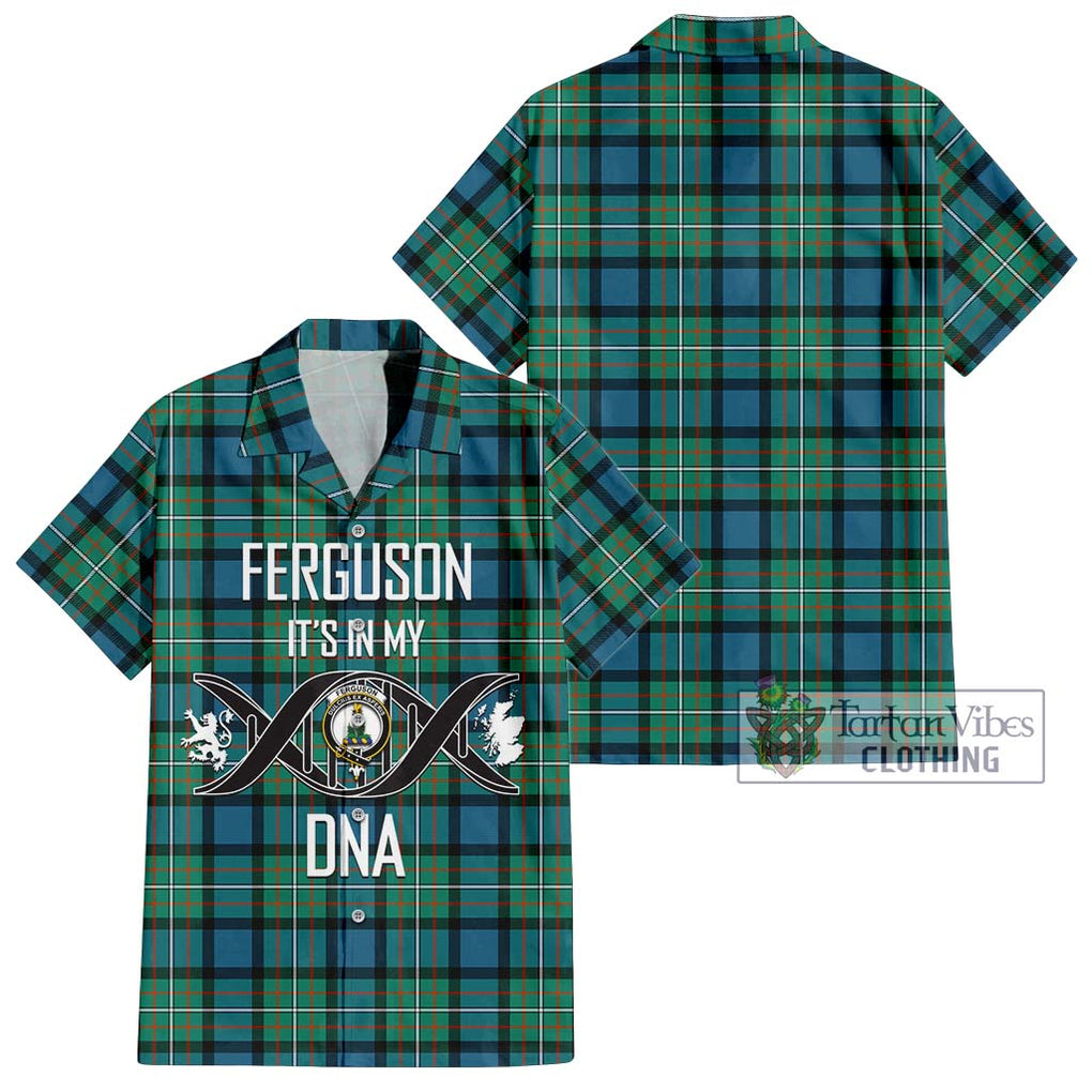 Ferguson (Fergusson) Tartan Short Sleeve Button Shirt with Family Crest DNA In Me Style Kid - Tartanvibesclothing Shop