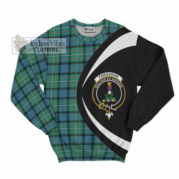 Ferguson (Fergusson) Tartan Sweatshirt with Family Crest Circle Style