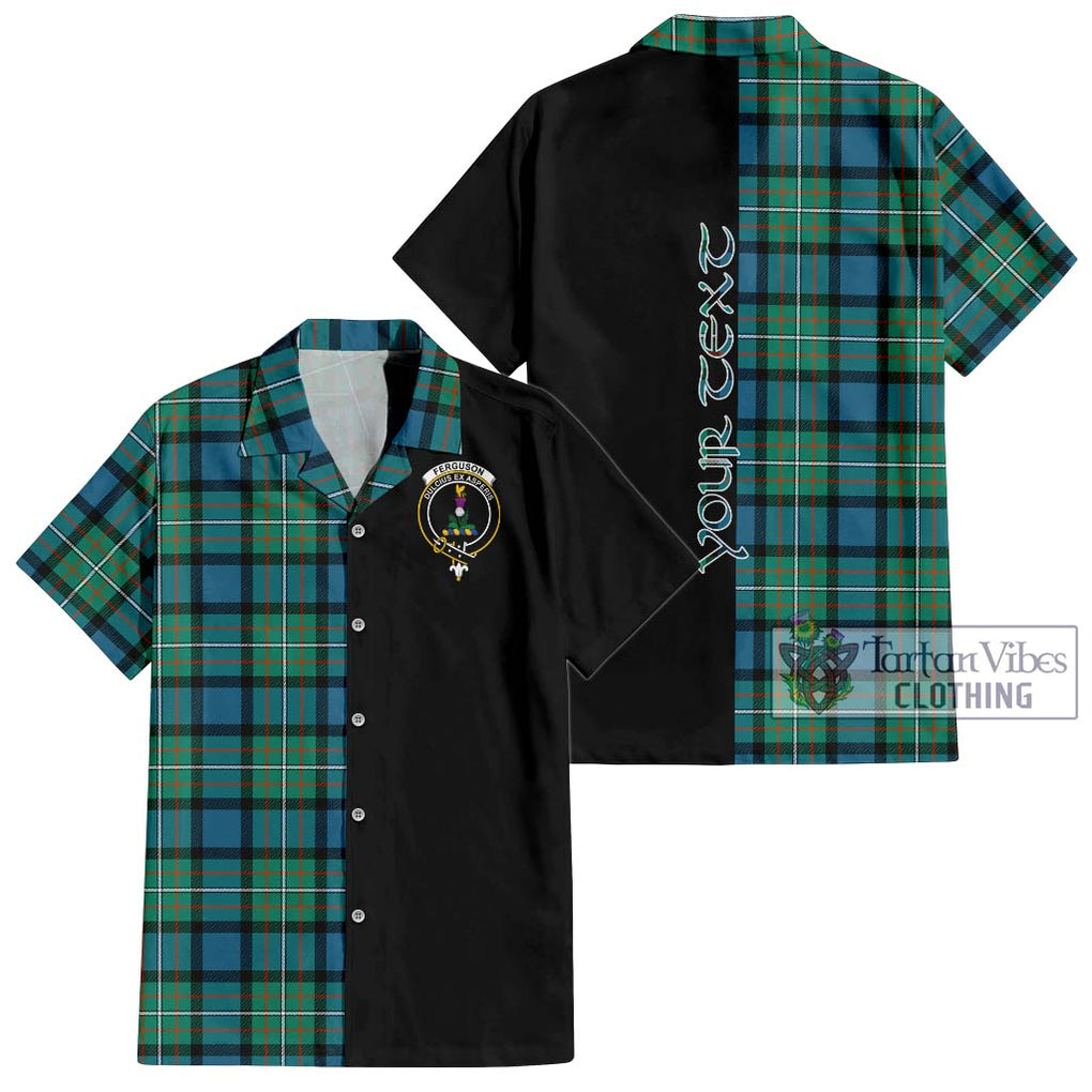 Ferguson (Fergusson) Tartan Short Sleeve Button Shirt with Family Crest and Half Of Me Style Kid - Tartanvibesclothing Shop