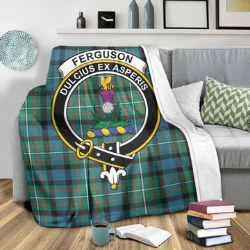 Ferguson Ancient Tartan Blanket with Family Crest