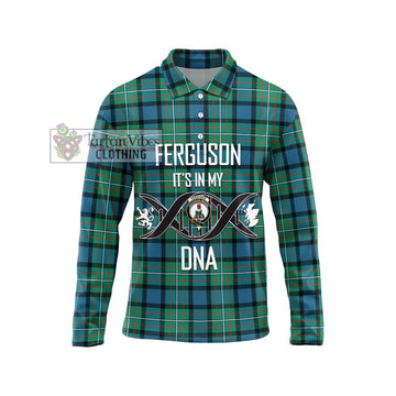 Ferguson (Fergusson) Tartan Long Sleeve Polo Shirt with Family Crest DNA In Me Style