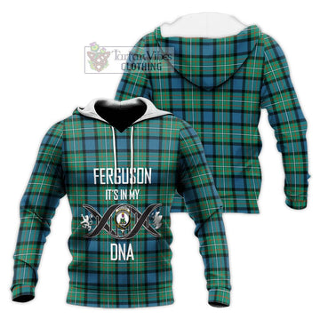 Ferguson (Fergusson) Tartan Knitted Hoodie with Family Crest DNA In Me Style