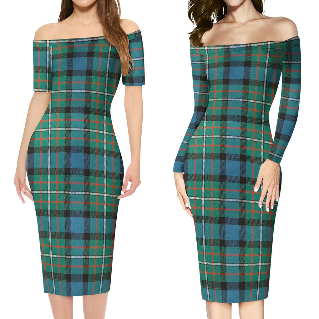 Ferguson Ancient Tartan Off Shoulder Lady Dress Women's Dress - Tartanvibesclothing