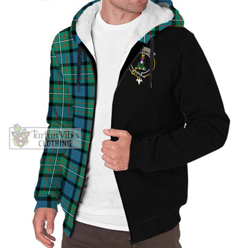 Ferguson (Fergusson) Tartan Sherpa Hoodie with Family Crest and Half Of Me Style