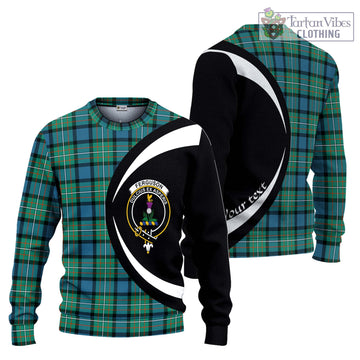 Ferguson (Fergusson) Tartan Ugly Sweater with Family Crest Circle Style