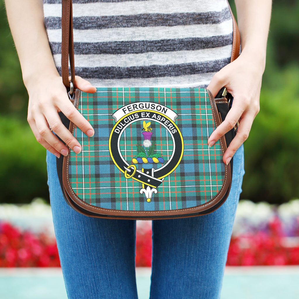 Ferguson (Fergusson) Tartan Saddle Bag with Family Crest One Size - Tartan Vibes Clothing