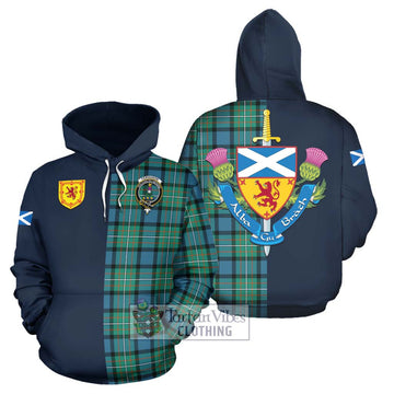 Ferguson (Fergusson) Tartan Hoodie Alba with Scottish Lion Royal Arm Half Style