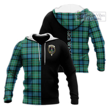 Ferguson (Fergusson) Tartan Knitted Hoodie with Family Crest and Half Of Me Style