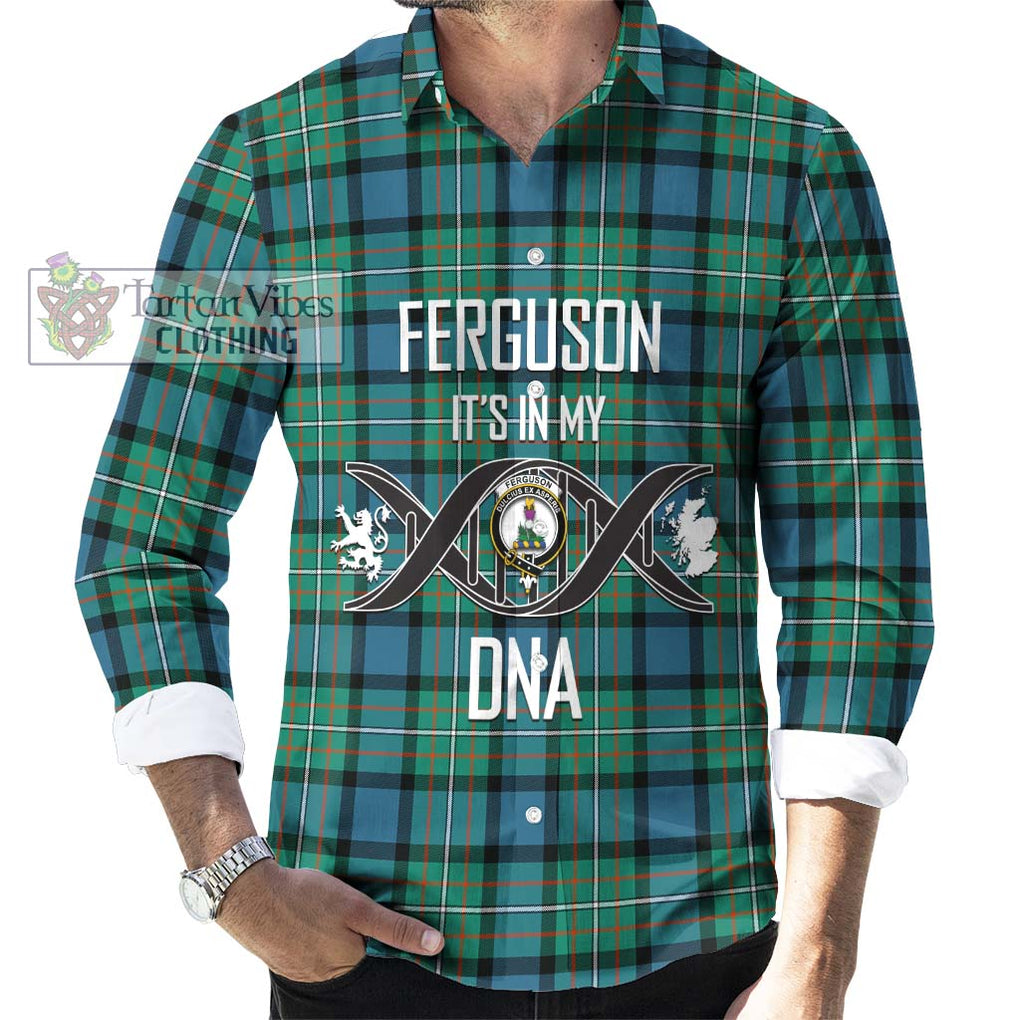 Ferguson (Fergusson) Tartan Long Sleeve Button Shirt with Family Crest DNA In Me Style Men's Shirt S - Tartanvibesclothing Shop