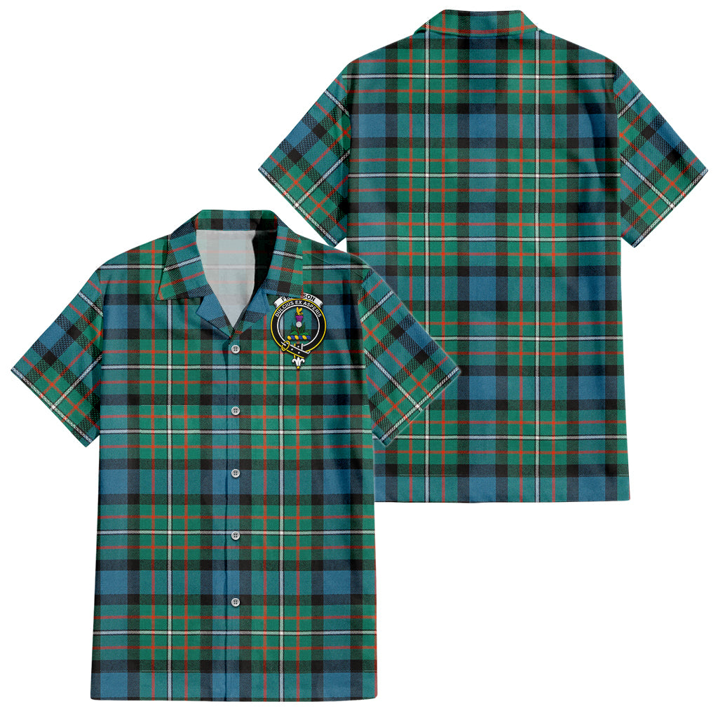 ferguson-ancient-tartan-short-sleeve-button-down-shirt-with-family-crest