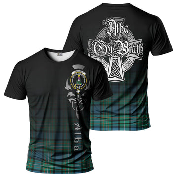 Ferguson (Fergusson) Tartan T-Shirt Featuring Alba Gu Brath Family Crest Celtic Inspired