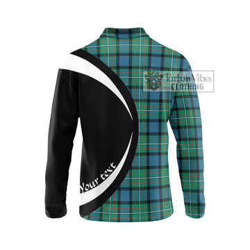 Ferguson (Fergusson) Tartan Long Sleeve Polo Shirt with Family Crest Circle Style