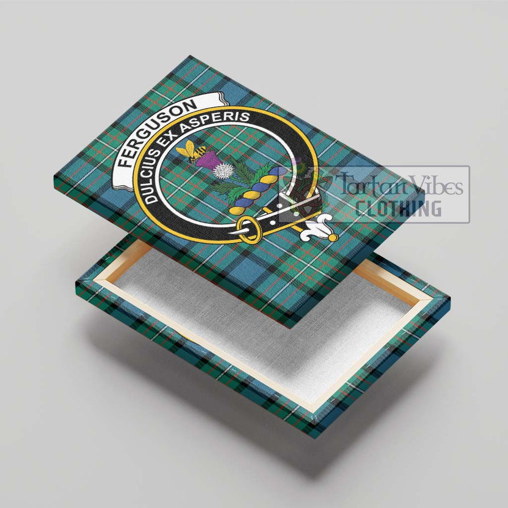 Ferguson (Fergusson) Tartan Canvas Print Wall Art with Family Crest - Tartan Vibes Clothing