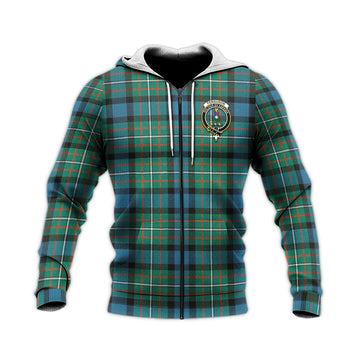 Ferguson (Fergusson) Tartan Knitted Hoodie with Family Crest