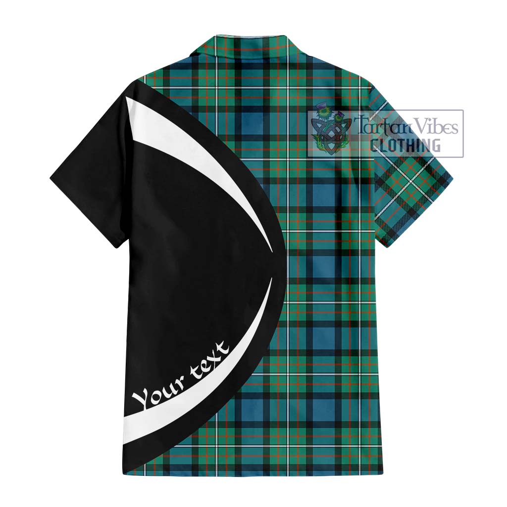 Ferguson (Fergusson) Tartan Short Sleeve Button Up with Family Crest Circle Style - Tartan Vibes Clothing