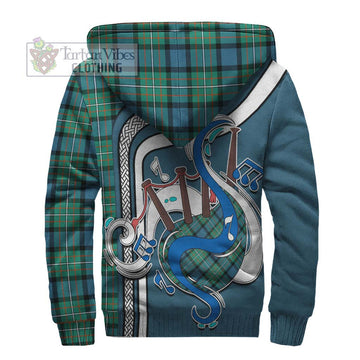 Ferguson (Fergusson) Tartan Sherpa Hoodie with Epic Bagpipe Style