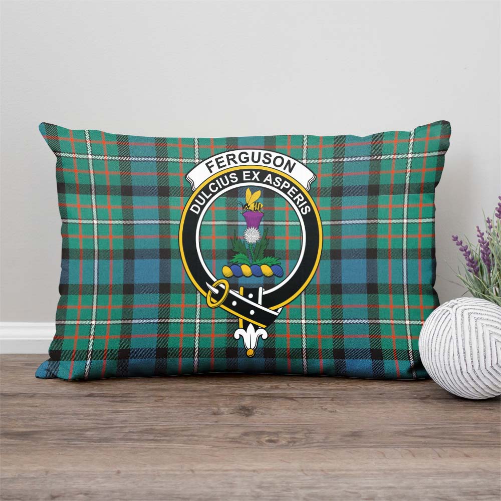 Ferguson Ancient Tartan Pillow Cover with Family Crest Rectangle Pillow Cover - Tartanvibesclothing