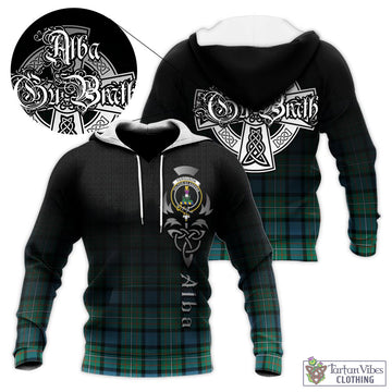 Ferguson (Fergusson) Tartan Knitted Hoodie Featuring Alba Gu Brath Family Crest Celtic Inspired