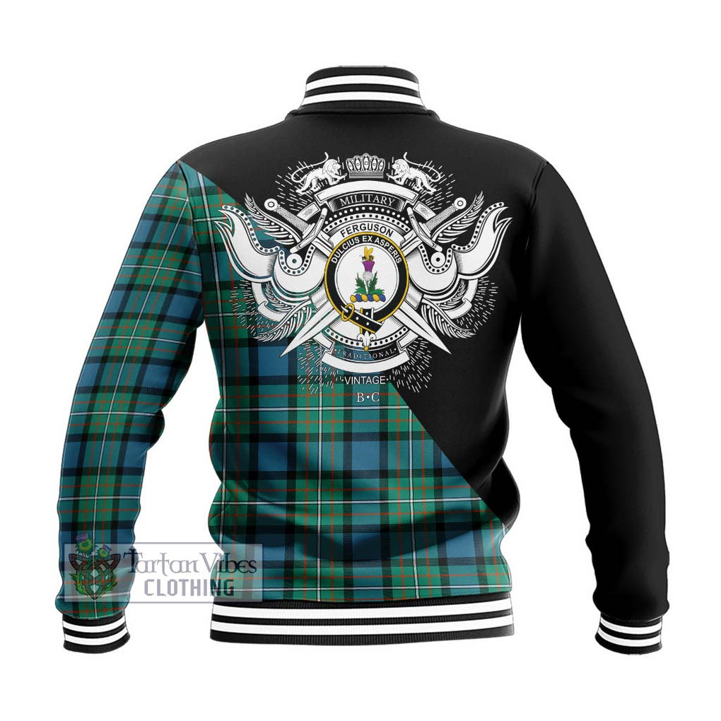 Ferguson (Fergusson) Tartan Baseball Jacket with Family Crest and Military Logo Style - Tartan Vibes Clothing