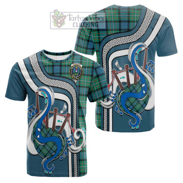 Ferguson (Fergusson) Tartan Cotton T-shirt with Epic Bagpipe Style