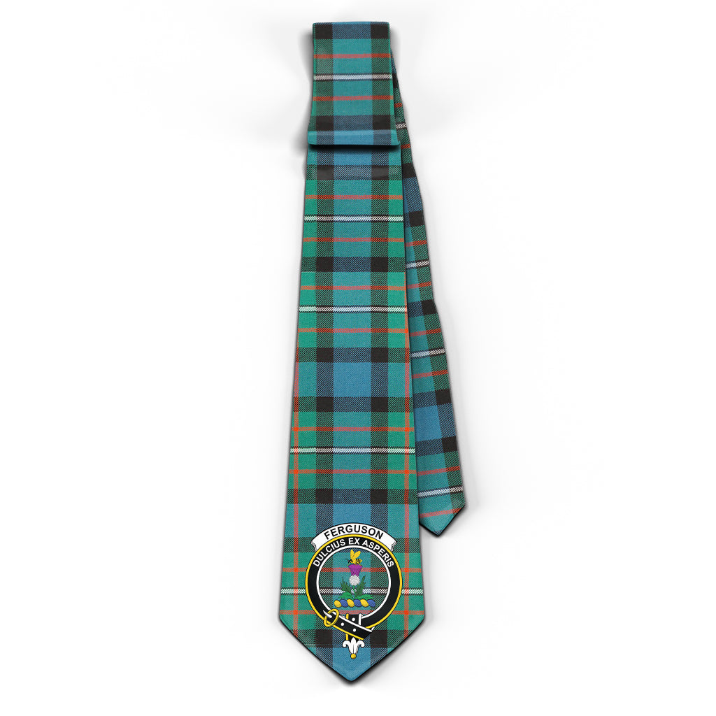 Ferguson (Fergusson) Tartan Classic Necktie with Family Crest - Tartan Vibes Clothing