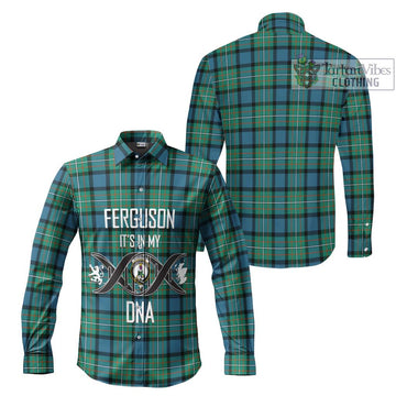 Ferguson (Fergusson) Tartan Long Sleeve Button Shirt with Family Crest DNA In Me Style