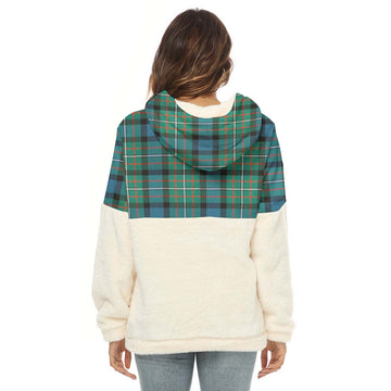 Ferguson (Fergusson) Tartan Women's Borg Fleece Hoodie With Half Zip