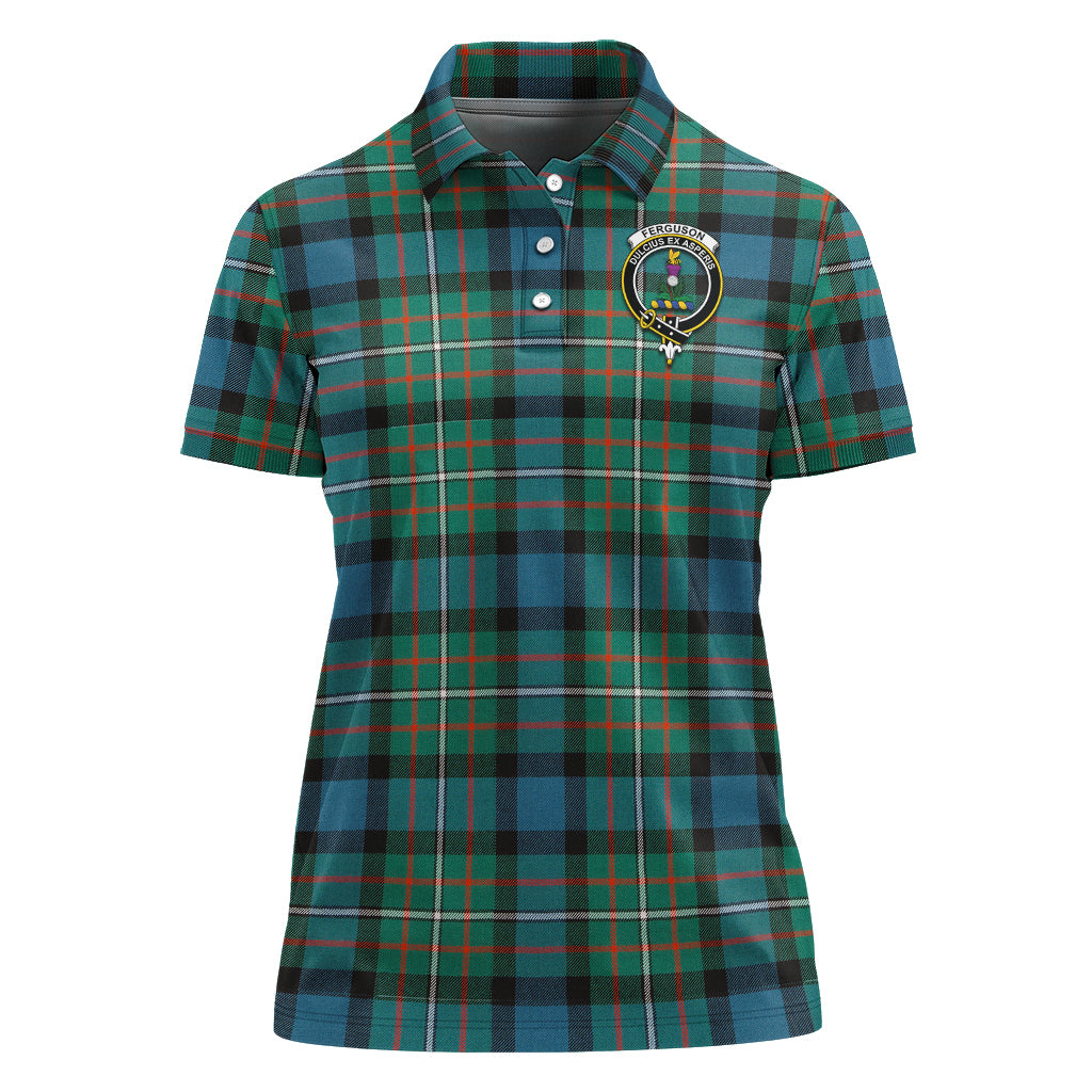 ferguson-ancient-tartan-polo-shirt-with-family-crest-for-women