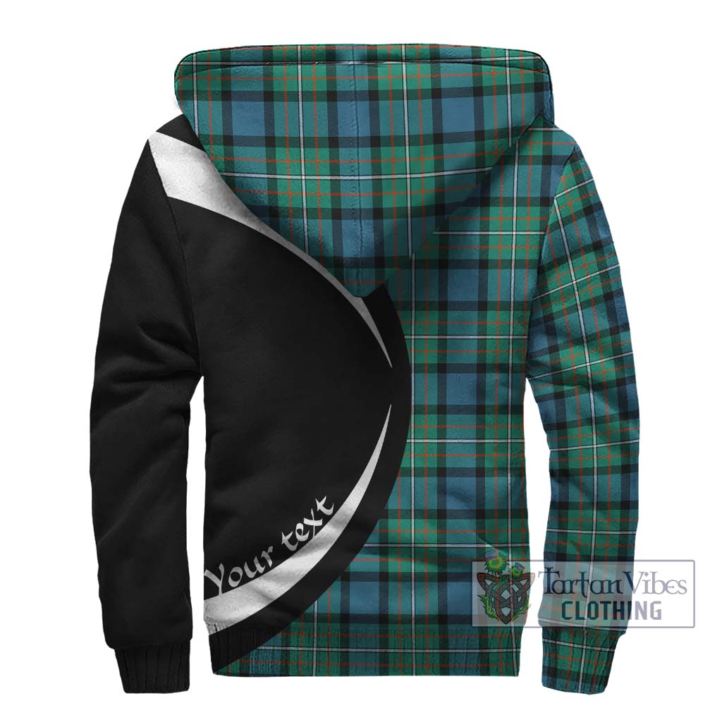 Ferguson (Fergusson) Tartan Sherpa Hoodie with Family Crest Circle Style - Tartan Vibes Clothing