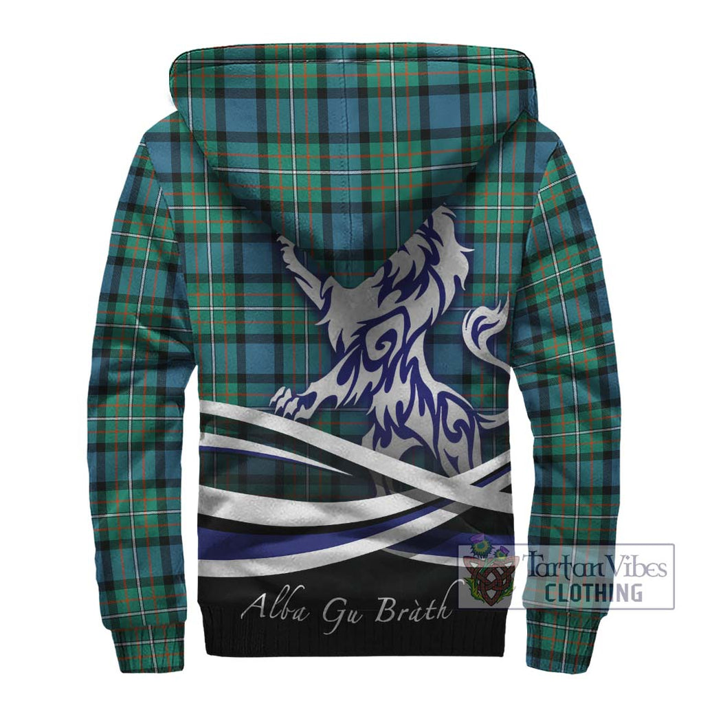 Ferguson (Fergusson) Tartan Sherpa Hoodie with Alba Gu Brath Regal Lion Emblem - Tartanvibesclothing Shop