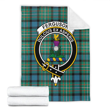 Ferguson (Fergusson) Tartan Blanket with Family Crest