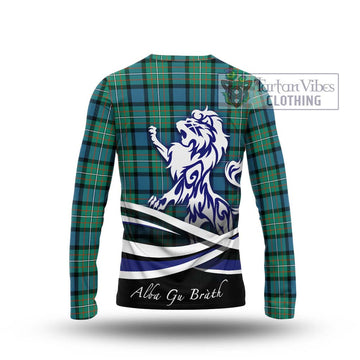 Ferguson (Fergusson) Tartan Long Sleeve T-Shirt with Alba Gu Brath Regal Lion Emblem