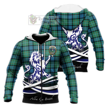 Ferguson (Fergusson) Tartan Knitted Hoodie with Alba Gu Brath Regal Lion Emblem