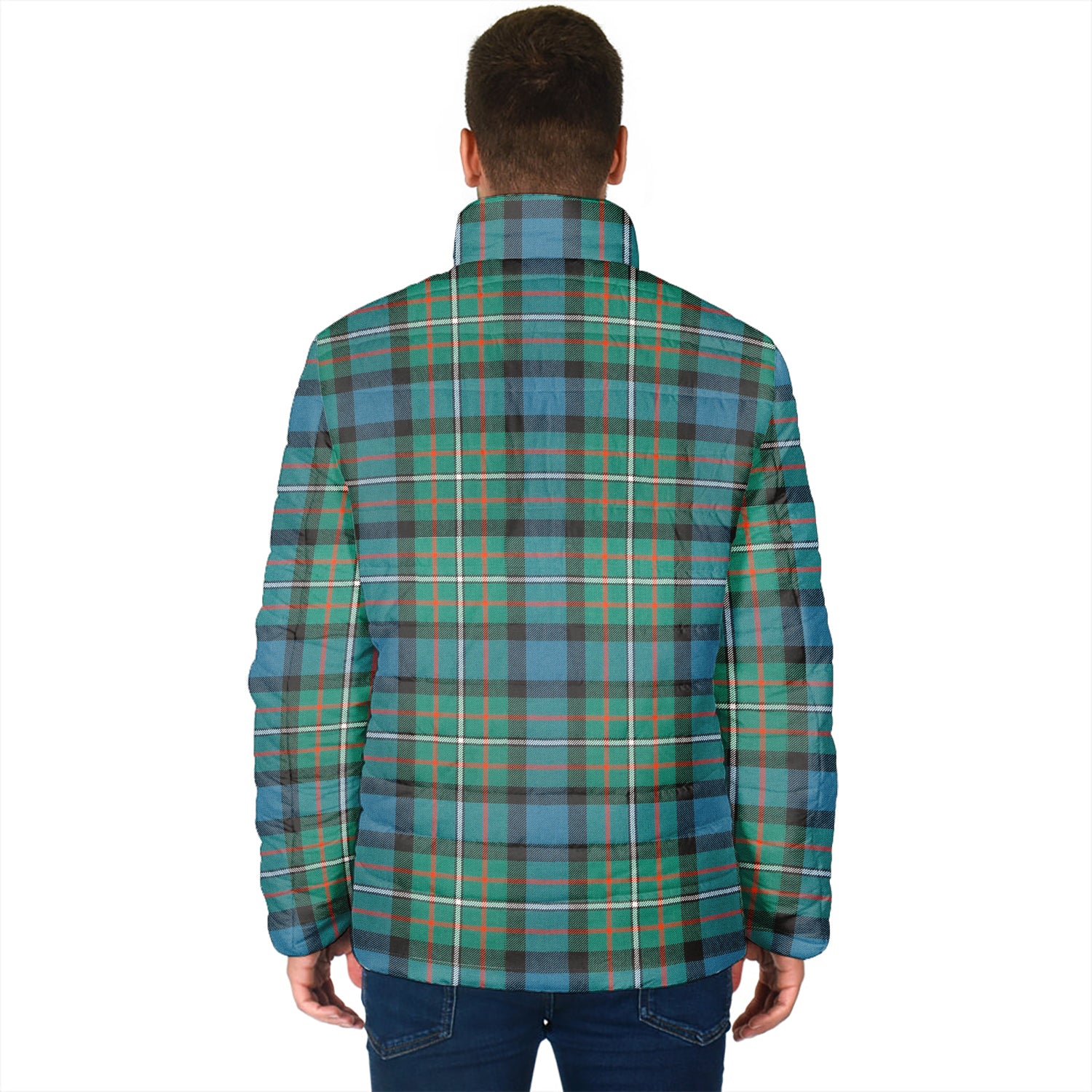 Ferguson (Fergusson) Tartan Padded Jacket with Family Crest - Tartan Vibes Clothing