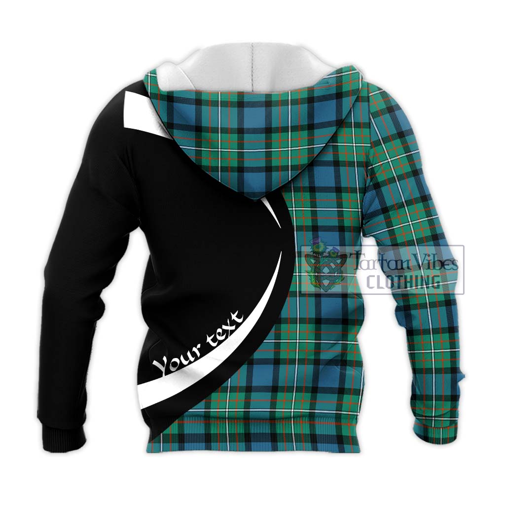 Ferguson (Fergusson) Tartan Knitted Hoodie with Family Crest Circle Style - Tartan Vibes Clothing