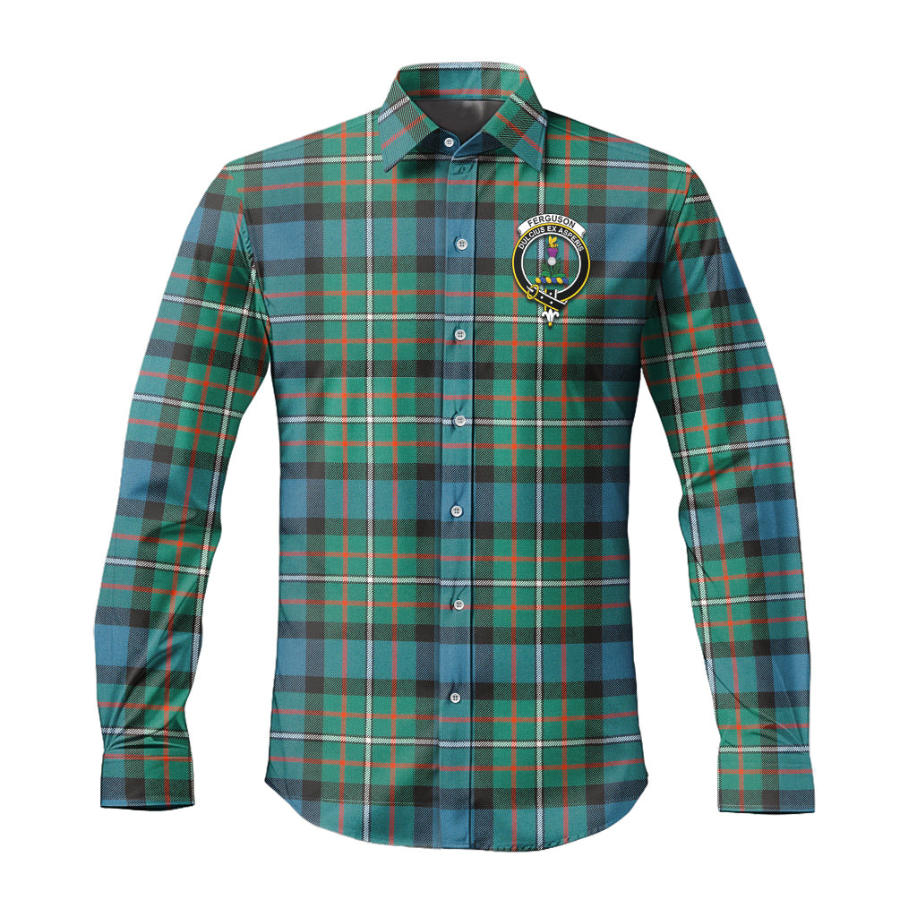 ferguson-ancient-tartan-long-sleeve-button-up-shirt-with-family-crest