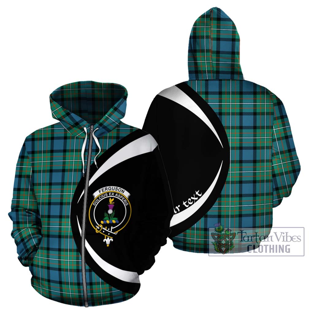 Tartan Vibes Clothing Ferguson Ancient Tartan Hoodie with Family Crest Circle Style