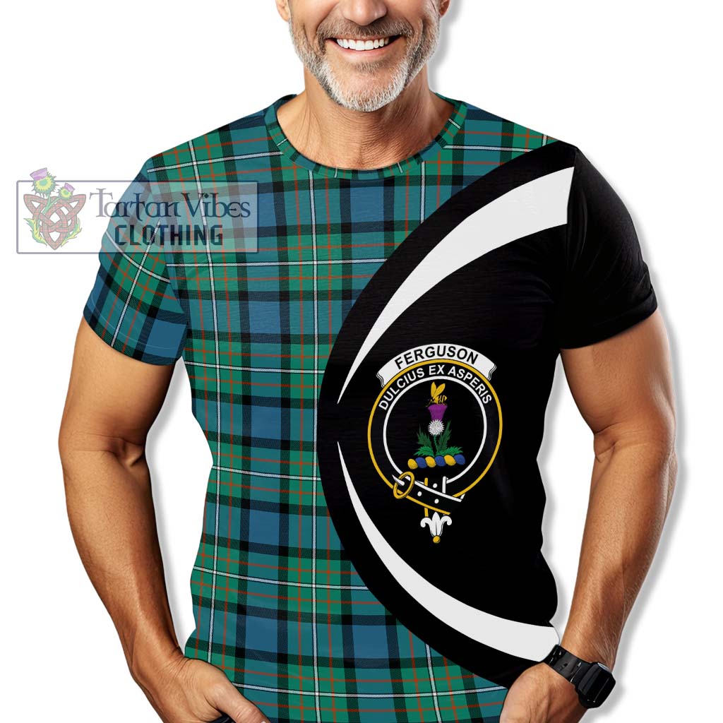 Tartan Vibes Clothing Ferguson Ancient Tartan T-Shirt with Family Crest Circle Style