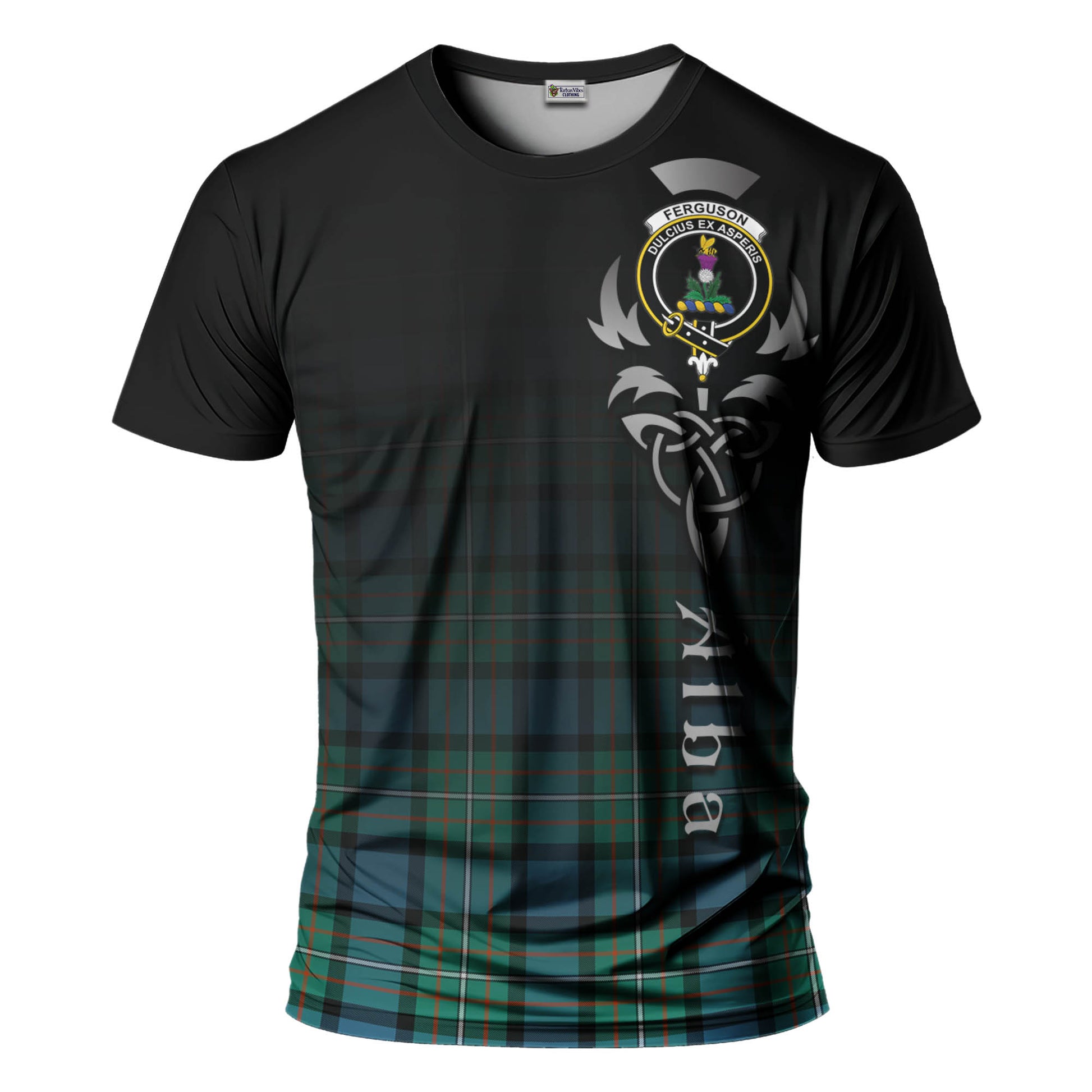 Tartan Vibes Clothing Ferguson Ancient Tartan T-Shirt Featuring Alba Gu Brath Family Crest Celtic Inspired