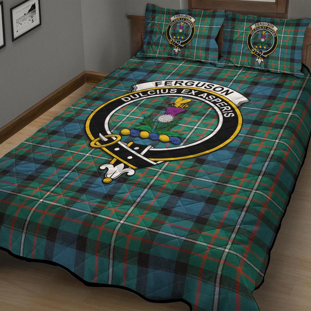 Ferguson (Fergusson) Tartan Quilt Bed Set with Family Crest - Tartan Vibes Clothing