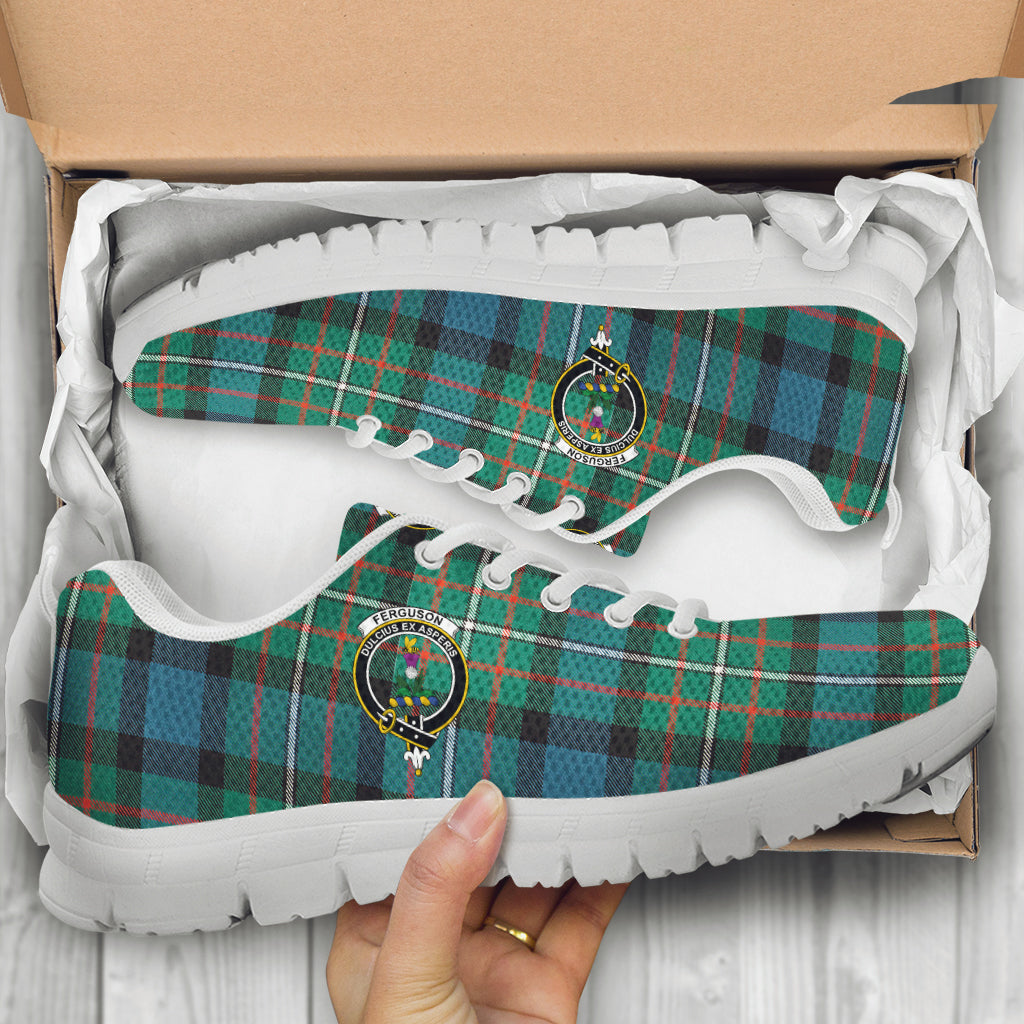 Ferguson (Fergusson) Tartan Sneakers with Family Crest - Tartan Vibes Clothing