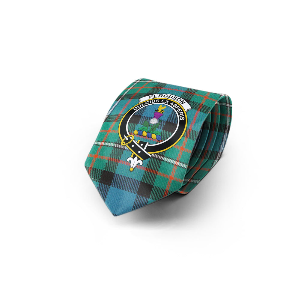 Ferguson (Fergusson) Tartan Classic Necktie with Family Crest - Tartan Vibes Clothing