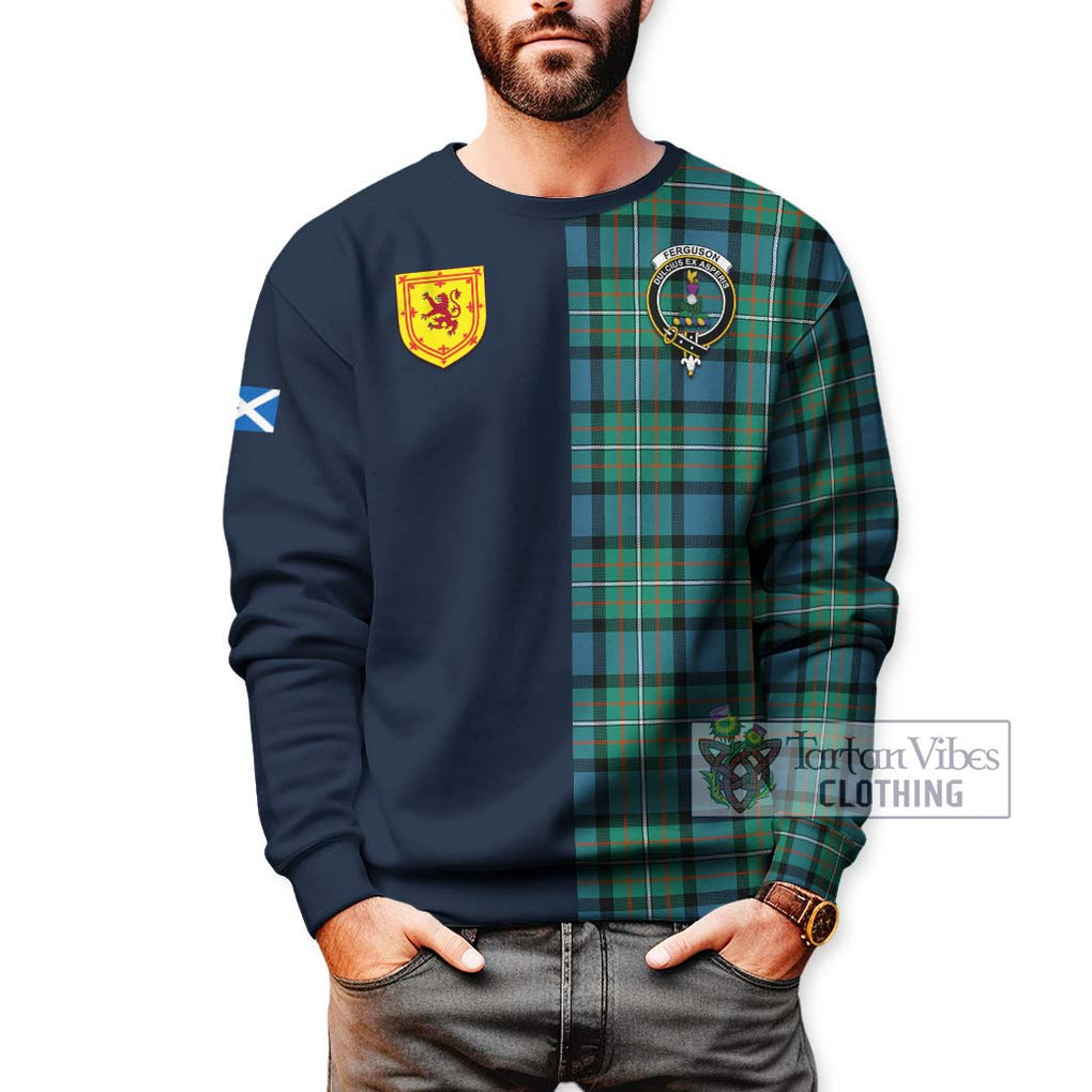 Tartan Vibes Clothing Ferguson Ancient Tartan Sweatshirt with Scottish Lion Royal Arm Half Style