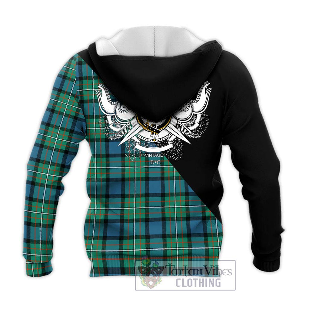 Ferguson (Fergusson) Tartan Knitted Hoodie with Family Crest and Military Logo Style - Tartanvibesclothing Shop