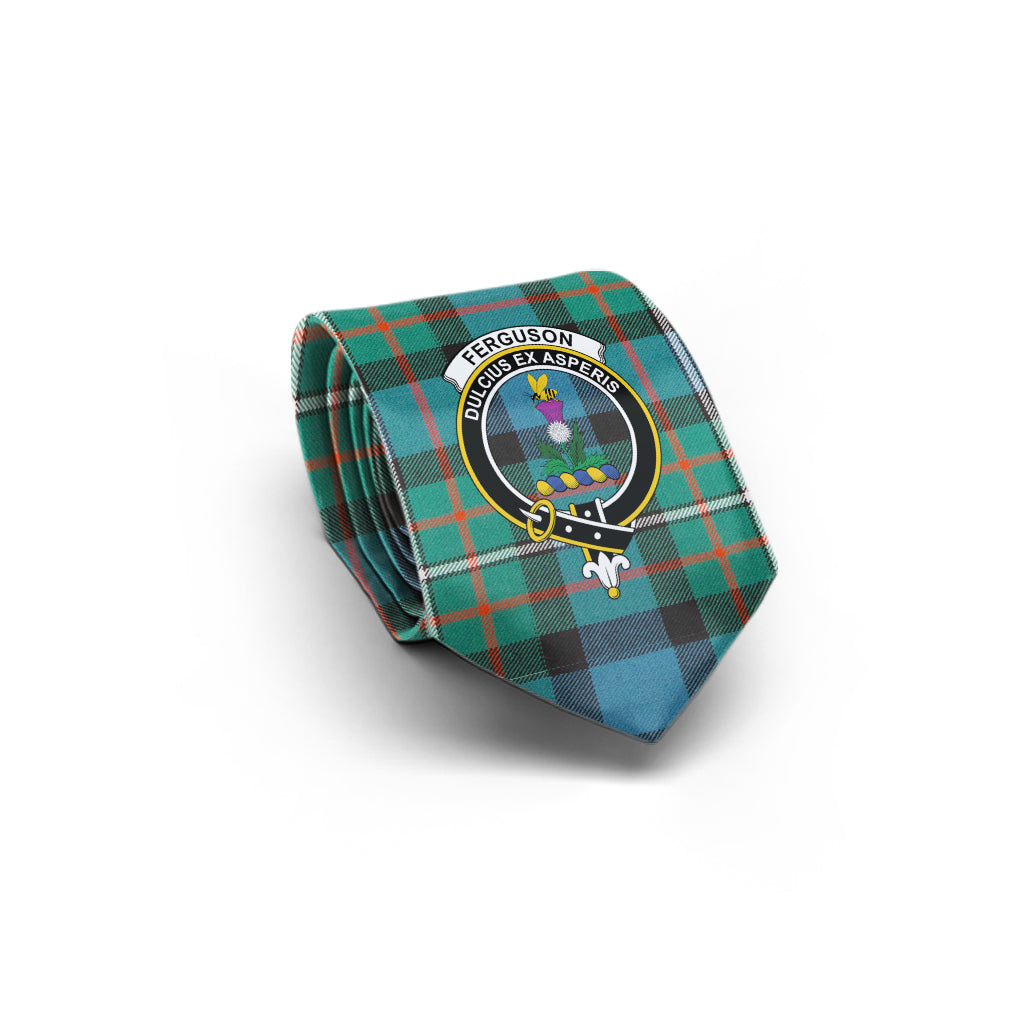 Ferguson (Fergusson) Tartan Classic Necktie with Family Crest - Tartan Vibes Clothing