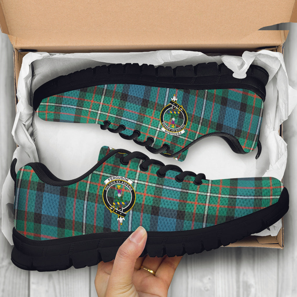 Ferguson (Fergusson) Tartan Sneakers with Family Crest - Tartan Vibes Clothing